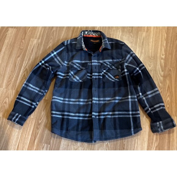 Boston Traders Realtree Shirt Jacket Men L/G Plaid Sherpa Lined Fleece Pockets - Picture 2 of 10